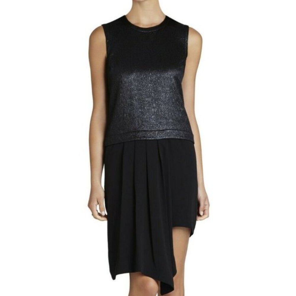 BCBG MAXAZRIA Juliane Ruffle Asymmetrical Pleated-